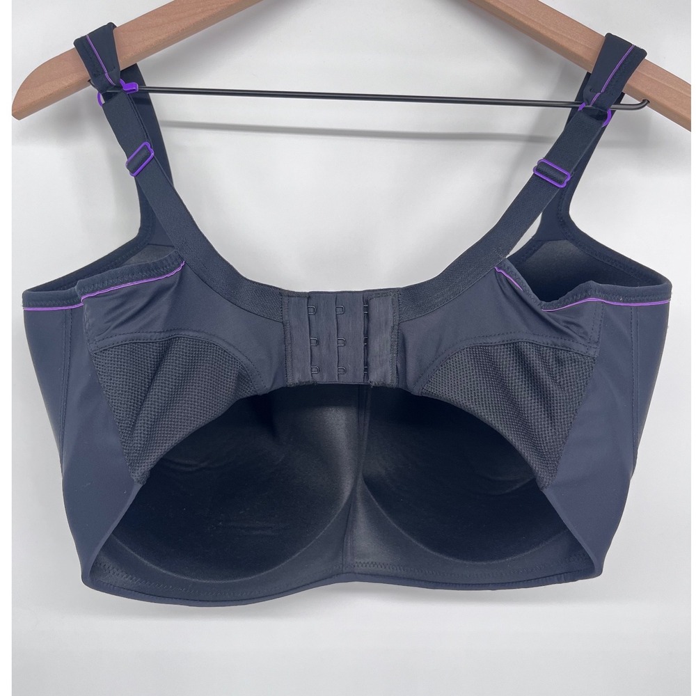 Panache Boundless Padded‎ Wireless Sports Bra Women 36H Black Purple 7341 Active - Picture 2 of 5